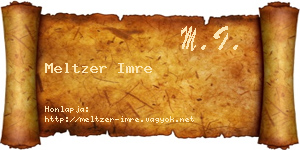 Meltzer Imre névjegykártya